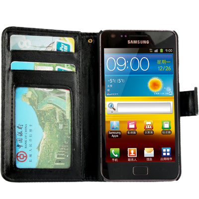 Imitation Sheepskin Texture Horizontal Flip Leather Case with Card Slots & Holder for Galaxy S II / i9100