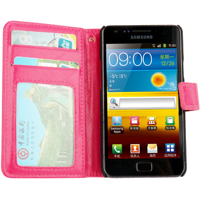 Imitation Sheepskin Texture Horizontal Flip Leather Case with Card Slots & Holder for Galaxy S II / i9100