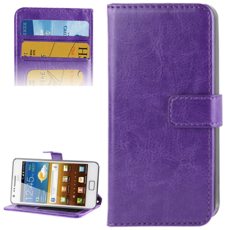 Imitation Sheepskin Texture Horizontal Flip Leather Case with Card Slots & Holder for Galaxy S II / i9100