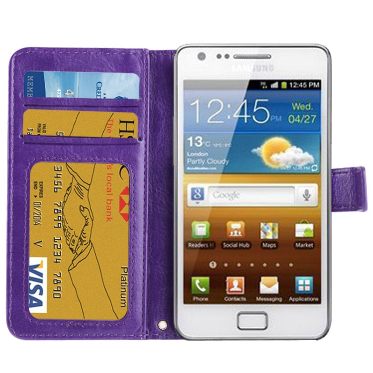 Imitation Sheepskin Texture Horizontal Flip Leather Case with Card Slots & Holder for Galaxy S II / i9100
