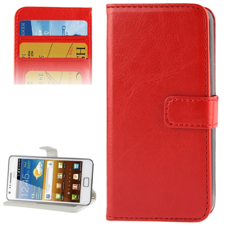 Imitation Sheepskin Texture Horizontal Flip Leather Case with Card Slots & Holder for Galaxy S II / i9100