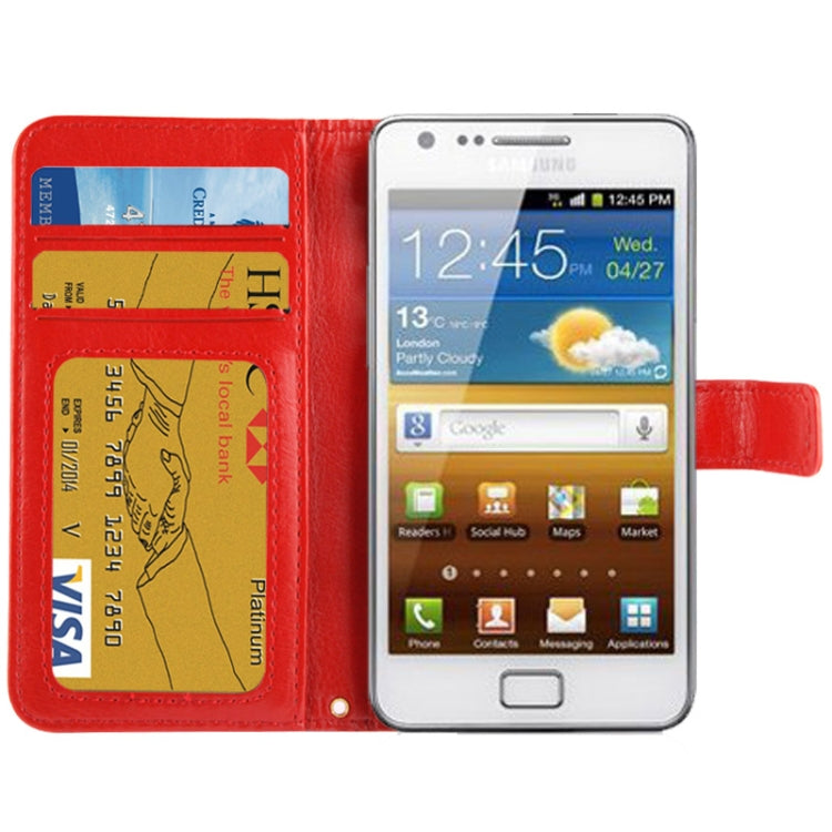 Imitation Sheepskin Texture Horizontal Flip Leather Case with Card Slots & Holder for Galaxy S II / i9100