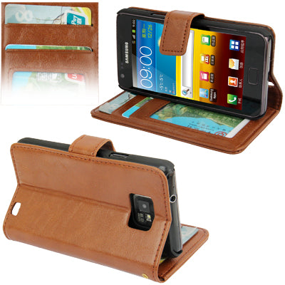 Imitation Sheepskin Texture Horizontal Flip Leather Case with Card Slots & Holder for Galaxy S II / i9100