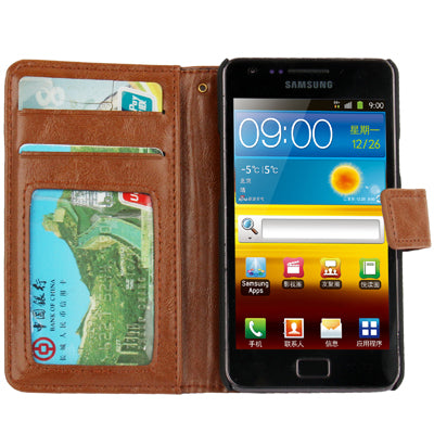 Imitation Sheepskin Texture Horizontal Flip Leather Case with Card Slots & Holder for Galaxy S II / i9100