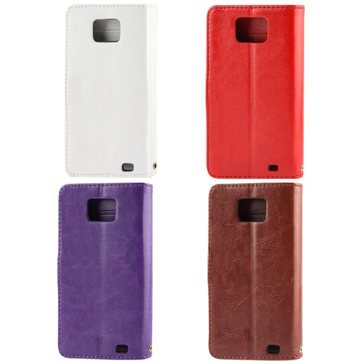 Imitation Sheepskin Texture Horizontal Flip Leather Case with Card Slots & Holder for Galaxy S II / i9100