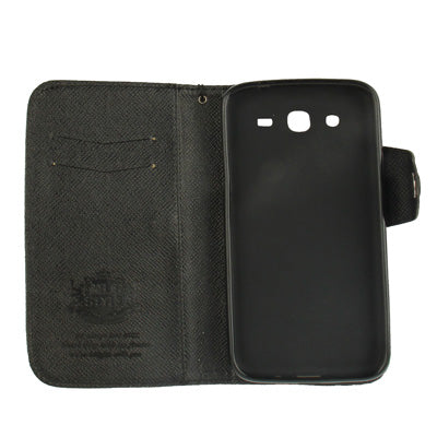 Cross Texture Leather Case with Credit Card Slots & Lanyard for Galaxy Mega 5.8 / i9150