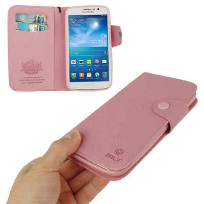 Cross Texture Leather Case with Credit Card Slots & Lanyard for Galaxy Mega 5.8 / i9150