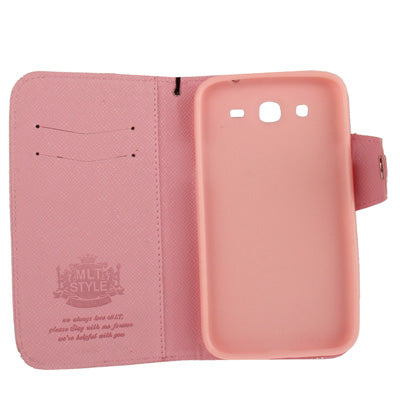Cross Texture Leather Case with Credit Card Slots & Lanyard for Galaxy Mega 5.8 / i9150