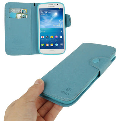 Cross Texture Leather Case with Credit Card Slots & Lanyard for Galaxy Mega 5.8 / i9150
