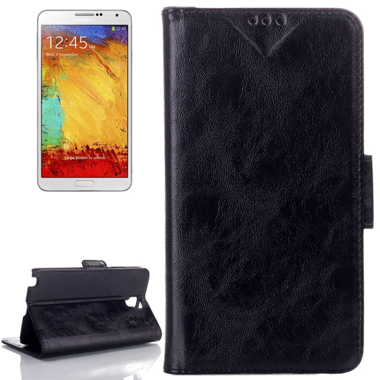 Oil Leather Case with Card Slot & Holder for Galaxy Note III Lite / N7505