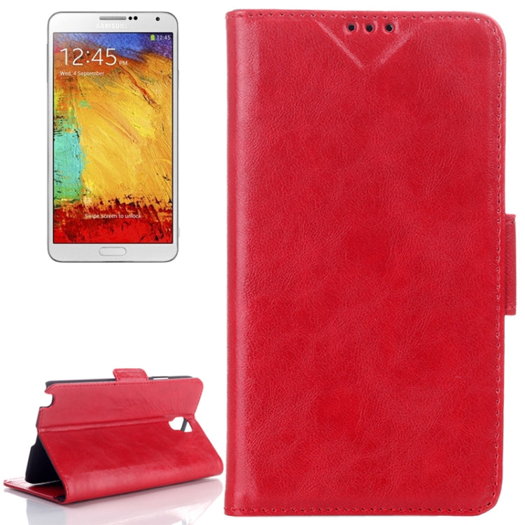 Oil Leather Case with Card Slot & Holder for Galaxy Note III Lite / N7505