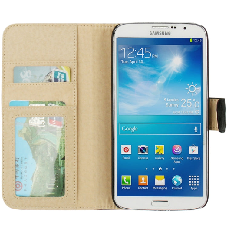 Plaid Texture Flip Soft Leather Case with Holder & Credit Card Slots for Galaxy Mega 6.3 / i9200
