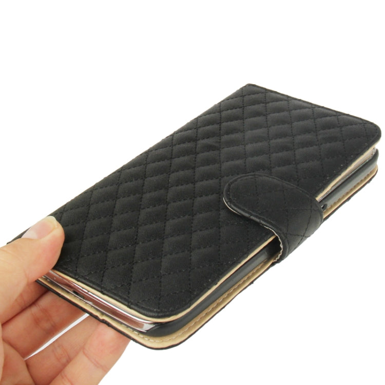 Plaid Texture Flip Soft Leather Case with Holder & Credit Card Slots for Galaxy Mega 6.3 / i9200