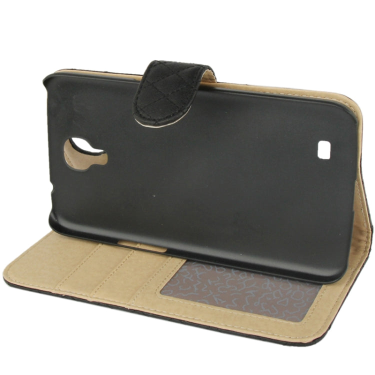 Plaid Texture Flip Soft Leather Case with Holder & Credit Card Slots for Galaxy Mega 6.3 / i9200