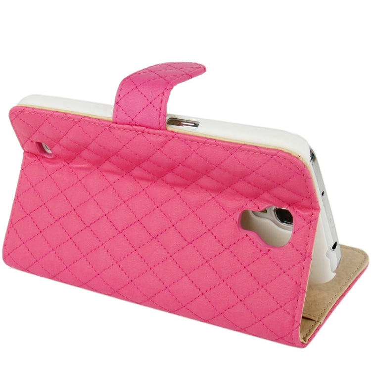 Plaid Texture Flip Soft Leather Case with Holder & Credit Card Slots for Galaxy Mega 6.3 / i9200