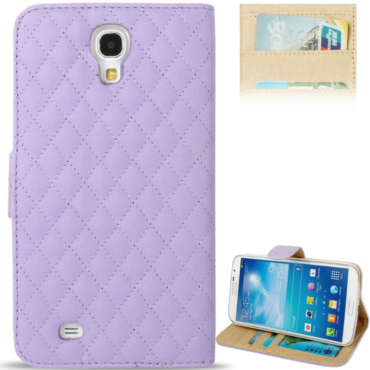 Plaid Texture Flip Soft Leather Case with Holder & Credit Card Slots for Galaxy Mega 6.3 / i9200