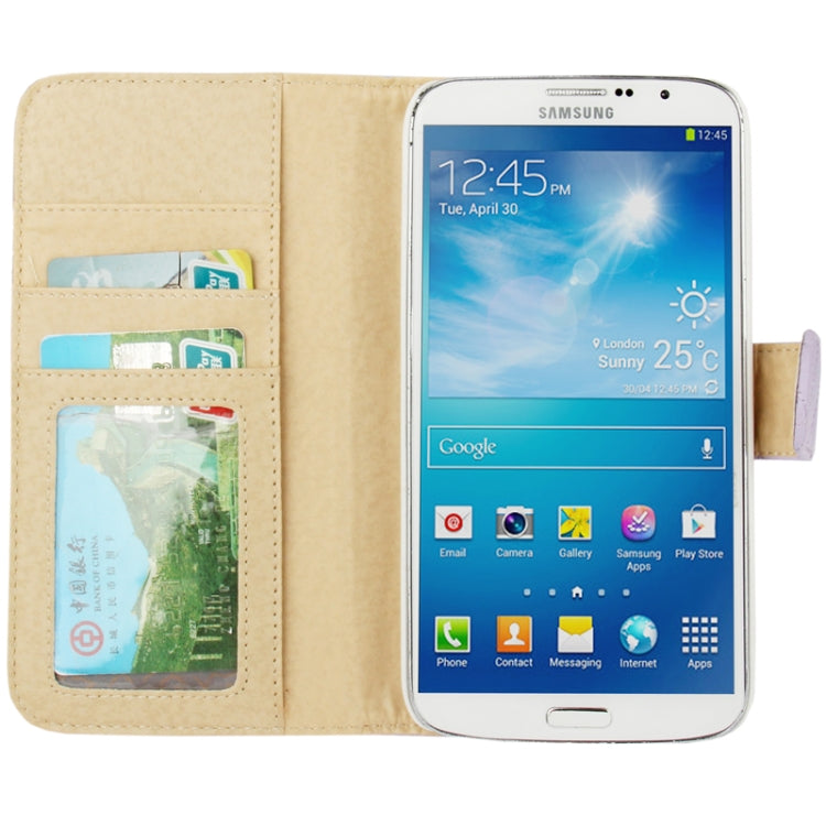 Plaid Texture Flip Soft Leather Case with Holder & Credit Card Slots for Galaxy Mega 6.3 / i9200
