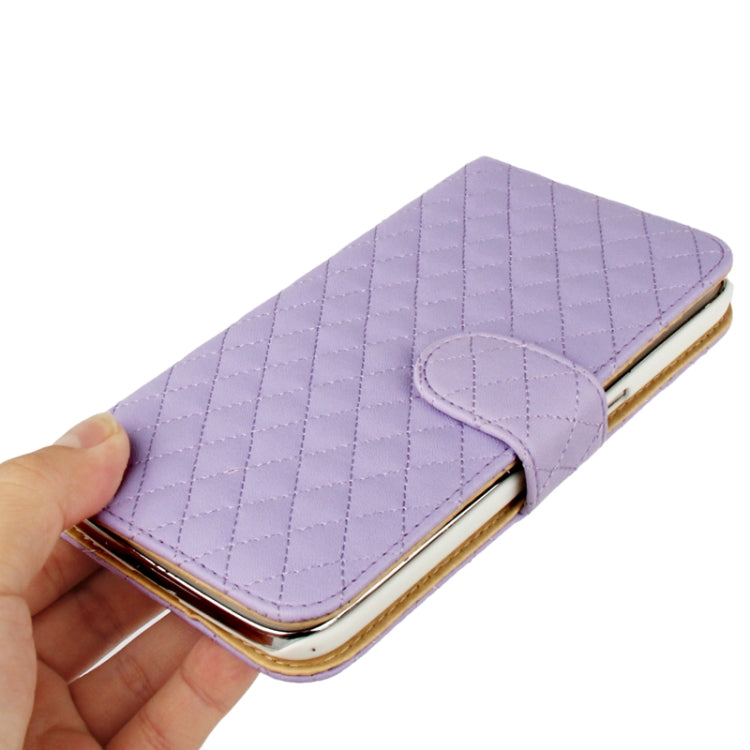 Plaid Texture Flip Soft Leather Case with Holder & Credit Card Slots for Galaxy Mega 6.3 / i9200