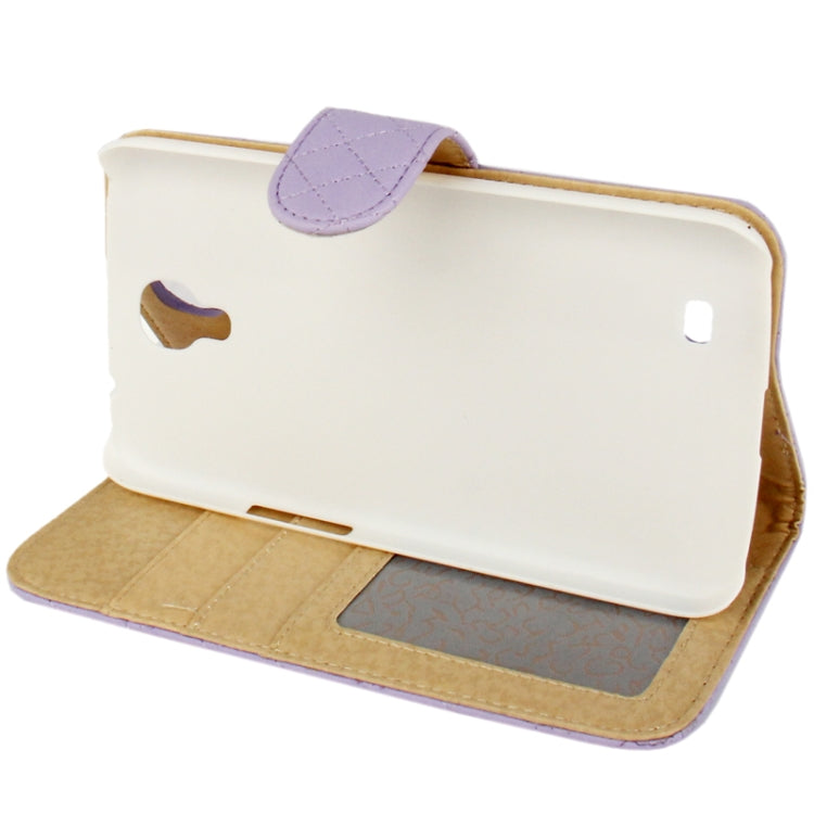 Plaid Texture Flip Soft Leather Case with Holder & Credit Card Slots for Galaxy Mega 6.3 / i9200