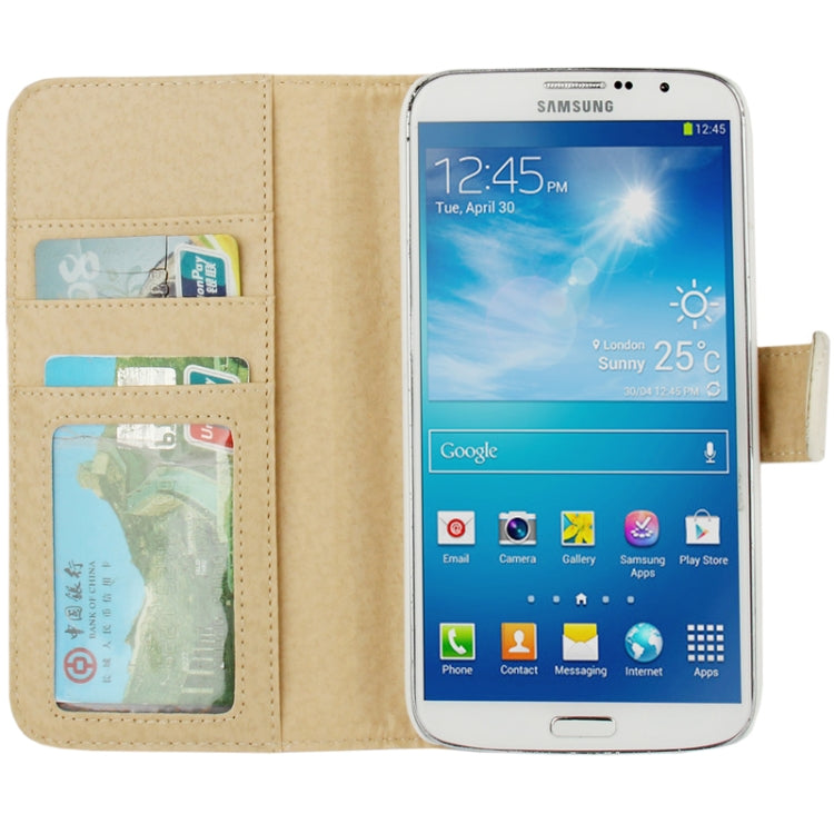 Plaid Texture Flip Soft Leather Case with Holder & Credit Card Slots for Galaxy Mega 6.3 / i9200