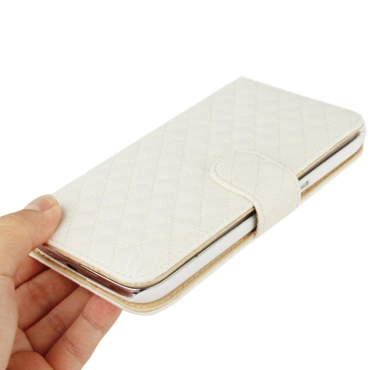 Plaid Texture Flip Soft Leather Case with Holder & Credit Card Slots for Galaxy Mega 6.3 / i9200