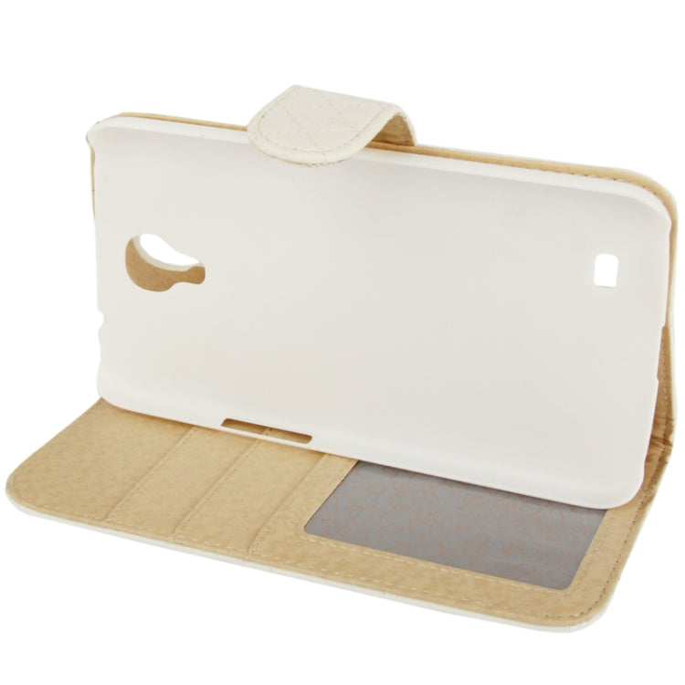 Plaid Texture Flip Soft Leather Case with Holder & Credit Card Slots for Galaxy Mega 6.3 / i9200