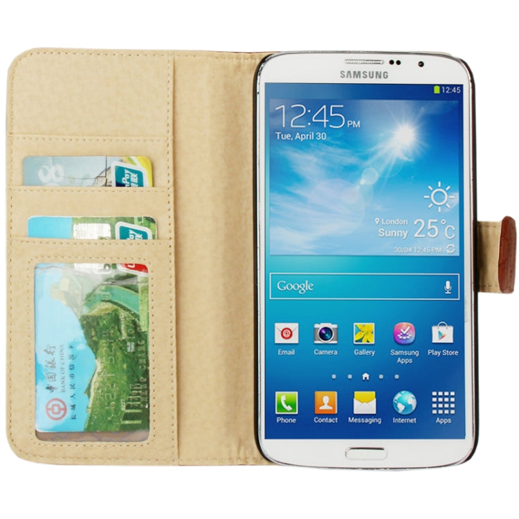 Plaid Texture Flip Soft Leather Case with Holder & Credit Card Slots for Galaxy Mega 6.3 / i9200