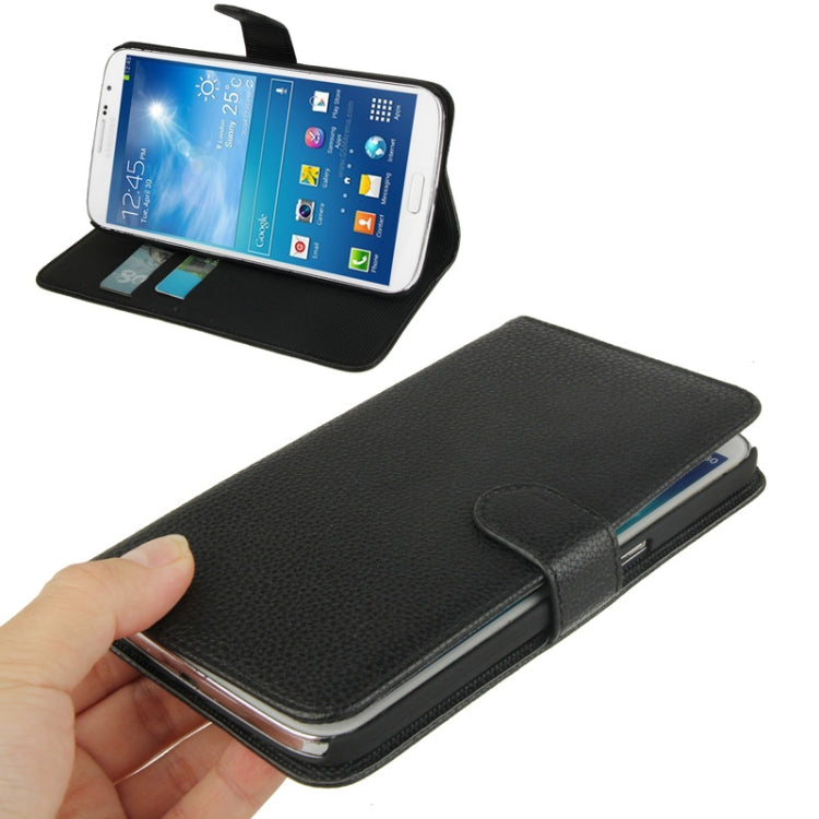 Litchi Texture Leather Case with Holder & Credit Card Slots for Galaxy Mega 6.3 / i9200