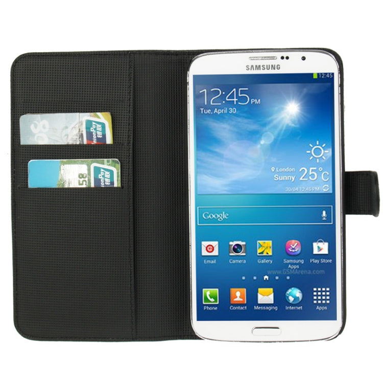 Litchi Texture Leather Case with Holder & Credit Card Slots for Galaxy Mega 6.3 / i9200