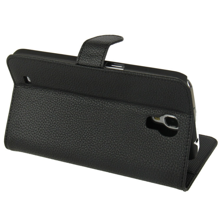 Litchi Texture Leather Case with Holder & Credit Card Slots for Galaxy Mega 6.3 / i9200
