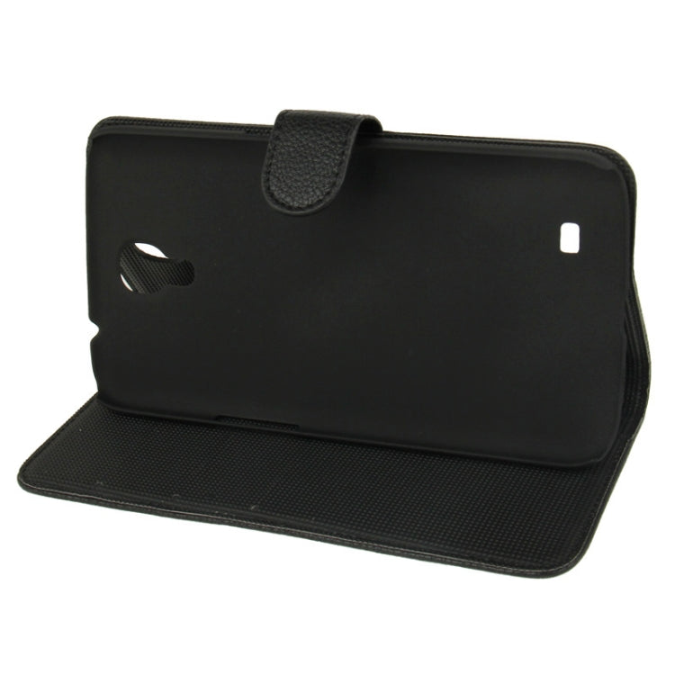 Litchi Texture Leather Case with Holder & Credit Card Slots for Galaxy Mega 6.3 / i9200