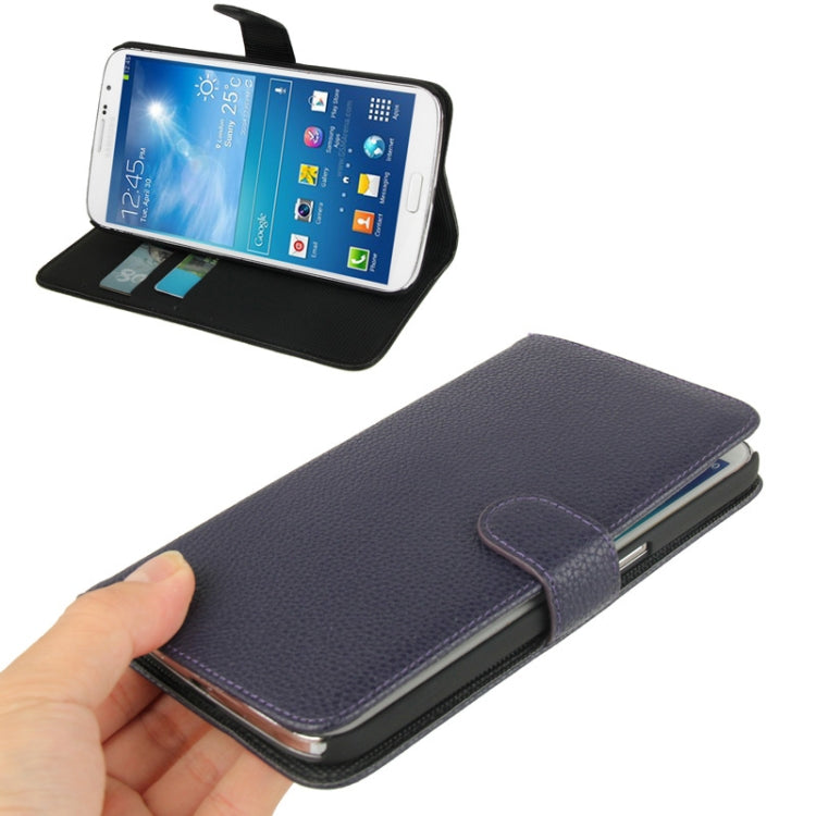Litchi Texture Leather Case with Holder & Credit Card Slots for Galaxy Mega 6.3 / i9200