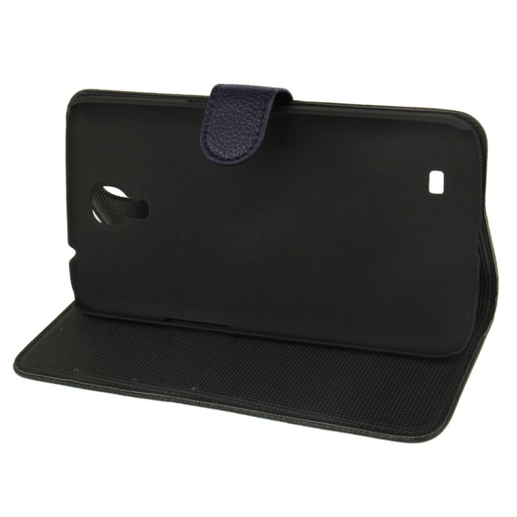 Litchi Texture Leather Case with Holder & Credit Card Slots for Galaxy Mega 6.3 / i9200