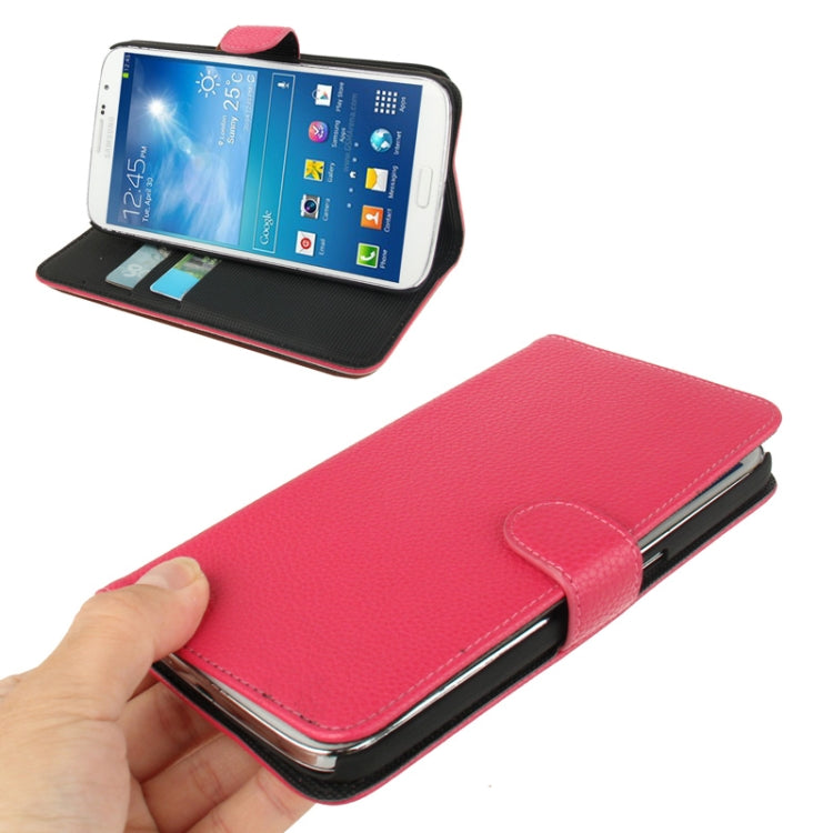Litchi Texture Leather Case with Holder & Credit Card Slots for Galaxy Mega 6.3 / i9200