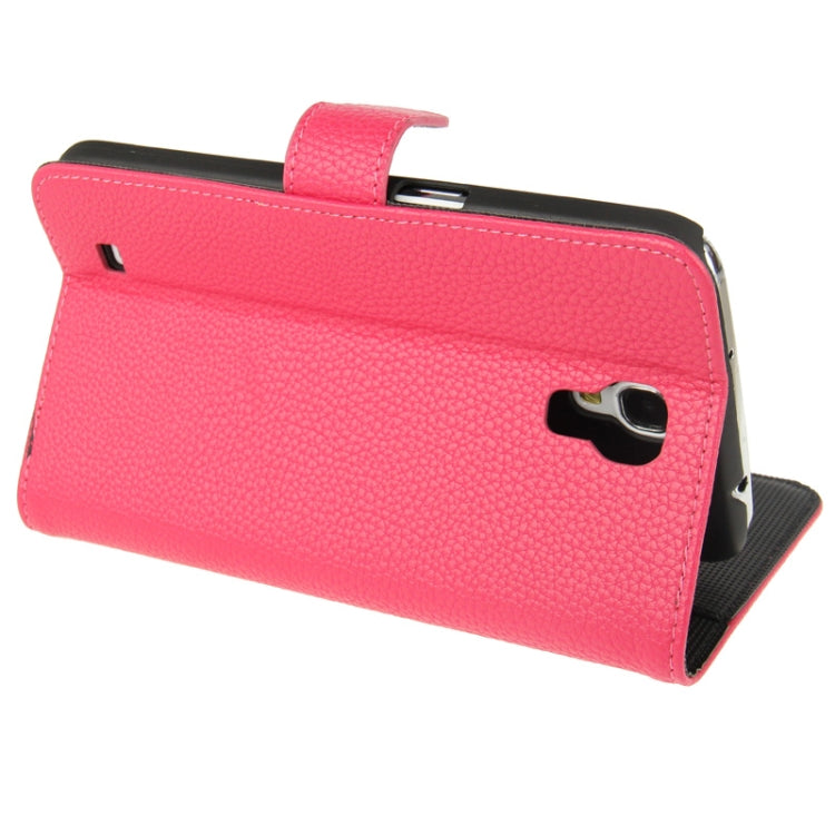 Litchi Texture Leather Case with Holder & Credit Card Slots for Galaxy Mega 6.3 / i9200