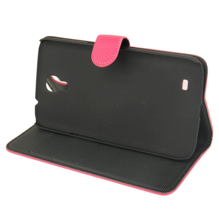 Litchi Texture Leather Case with Holder & Credit Card Slots for Galaxy Mega 6.3 / i9200