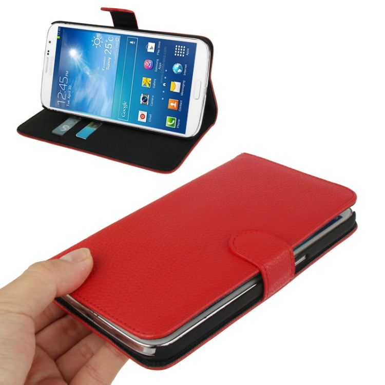 Litchi Texture Leather Case with Holder & Credit Card Slots for Galaxy Mega 6.3 / i9200