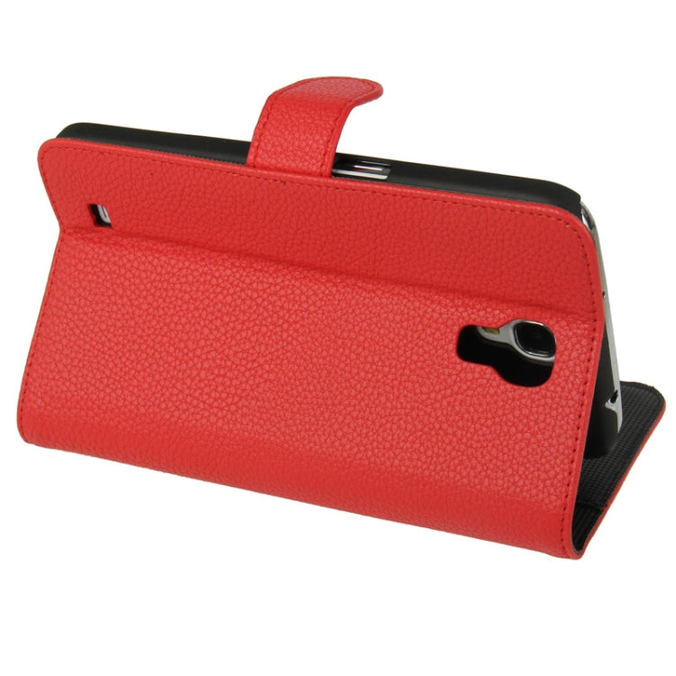 Litchi Texture Leather Case with Holder & Credit Card Slots for Galaxy Mega 6.3 / i9200