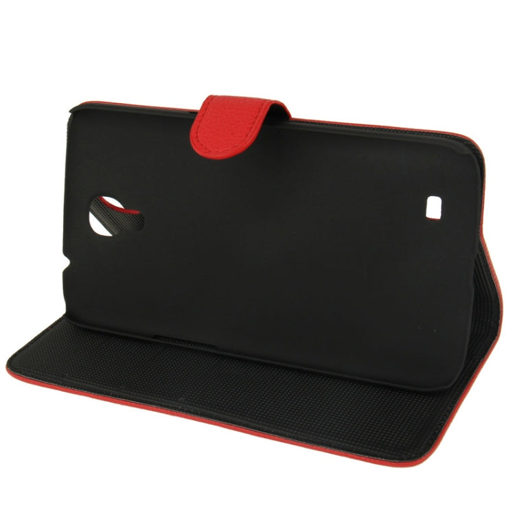 Litchi Texture Leather Case with Holder & Credit Card Slots for Galaxy Mega 6.3 / i9200