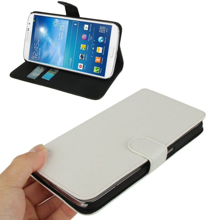 Litchi Texture Leather Case with Holder & Credit Card Slots for Galaxy Mega 6.3 / i9200