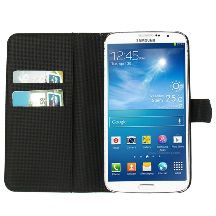 Litchi Texture Leather Case with Holder & Credit Card Slots for Galaxy Mega 6.3 / i9200