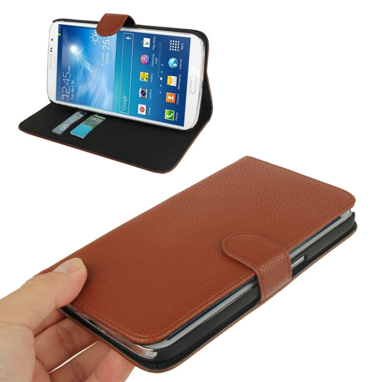 Litchi Texture Leather Case with Holder & Credit Card Slots for Galaxy Mega 6.3 / i9200