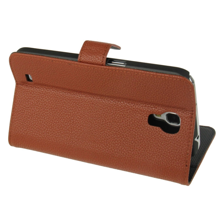 Litchi Texture Leather Case with Holder & Credit Card Slots for Galaxy Mega 6.3 / i9200