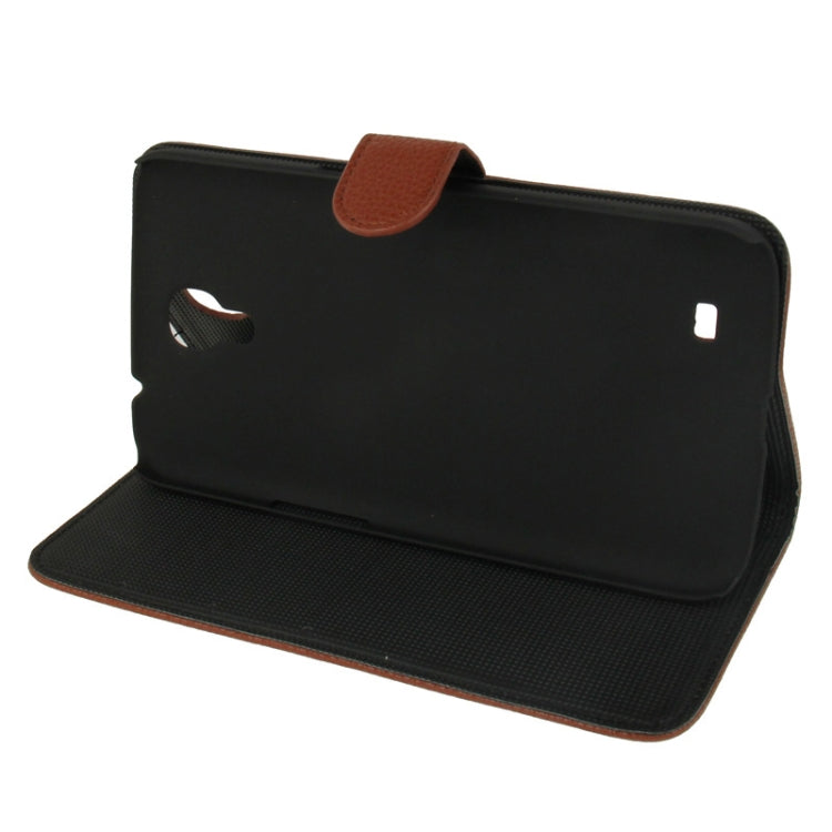 Litchi Texture Leather Case with Holder & Credit Card Slots for Galaxy Mega 6.3 / i9200