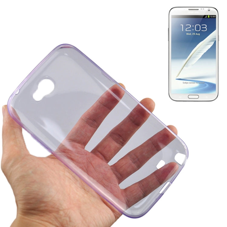 0.45mm Ultra-thin Polycarbonate Material TPU & Jelly Case for Galaxy Note II / N7100(Purple)