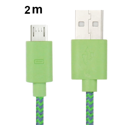 Nylon Netting Style Micro 5 Pin USB Data Transfer / Charge Cable for Galaxy S IV / i9500 / S III / i9300 / Note II / N7100 / Nokia / HTC / Blackberry / Sony, Length: 2m