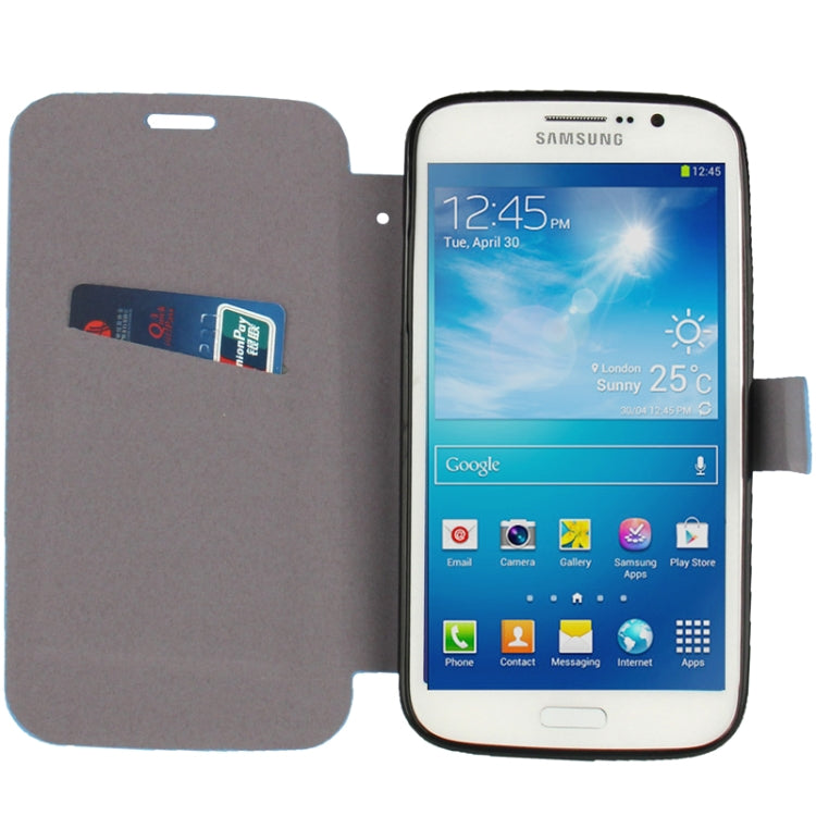 Cross Texture Leather Case with Holder & Credit Card Slot & Sleep / Wake-up Function  for Galaxy Mega 5.8 / i9150