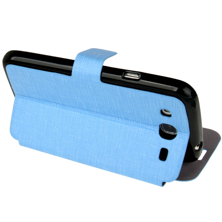 Cross Texture Leather Case with Holder & Credit Card Slot & Sleep / Wake-up Function  for Galaxy Mega 5.8 / i9150