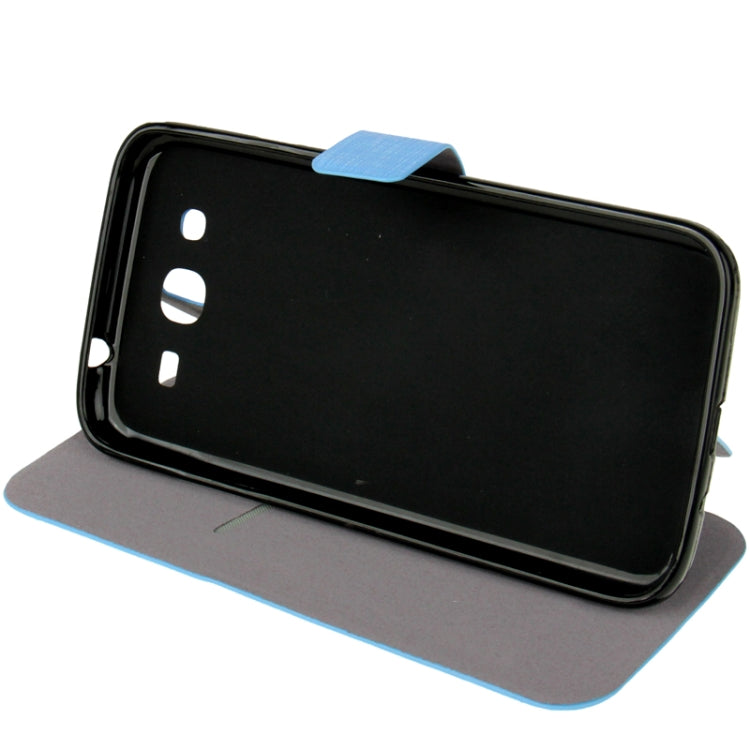 Cross Texture Leather Case with Holder & Credit Card Slot & Sleep / Wake-up Function  for Galaxy Mega 5.8 / i9150