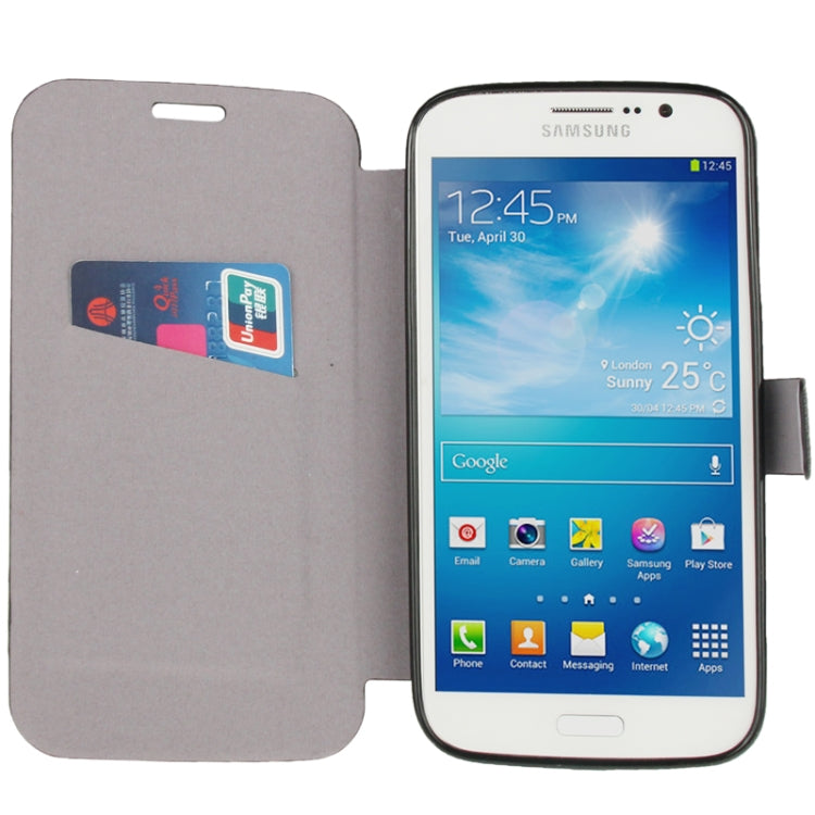 Cross Texture Leather Case with Holder & Credit Card Slot & Sleep / Wake-up Function  for Galaxy Mega 5.8 / i9150